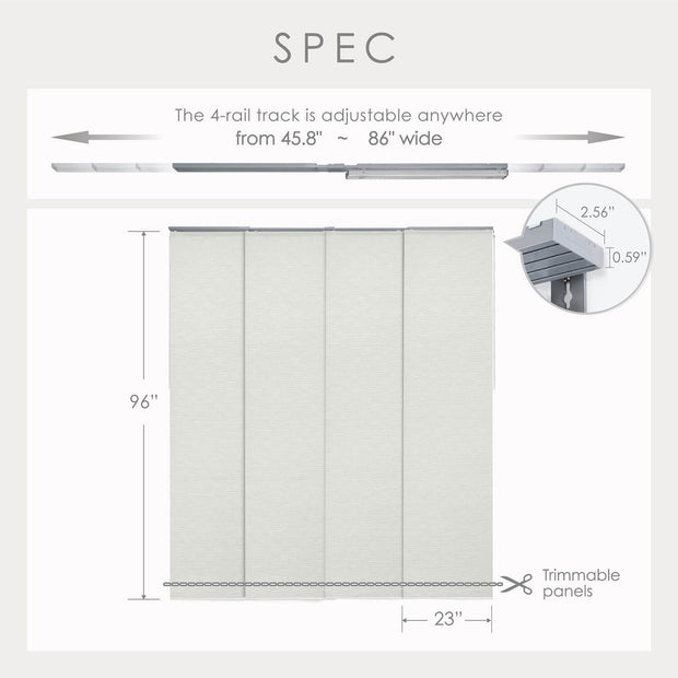 vertical panel blinds size