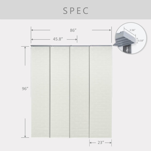 white adjustable sliding panel specification