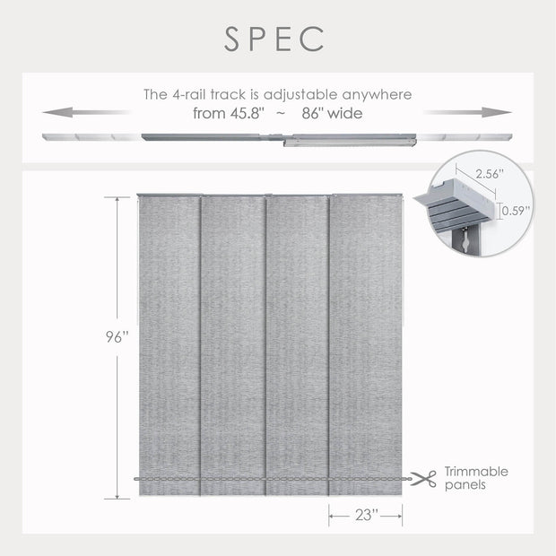 adjustable size panel blinds