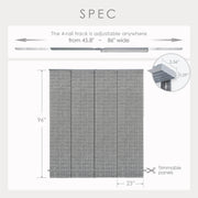 panel track blinds adjustable size