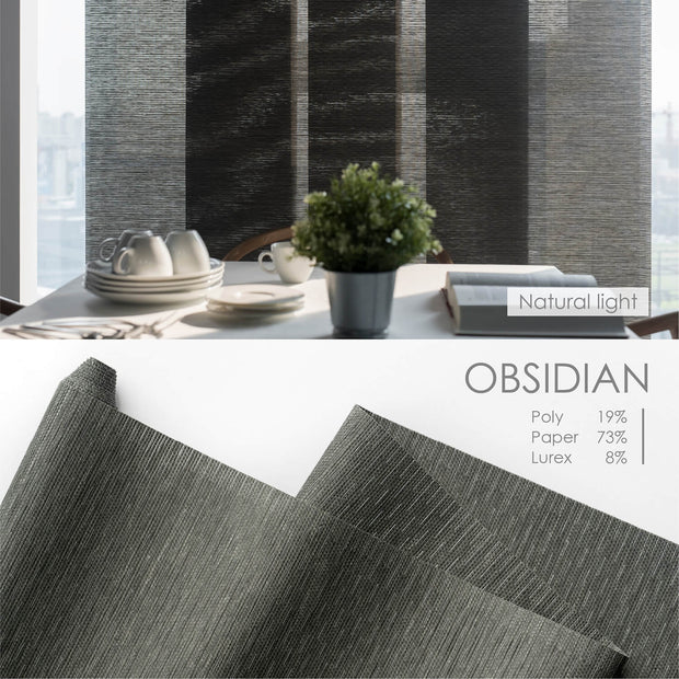 dark gray natural woven panels