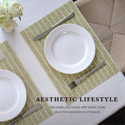 green and yellow placemat