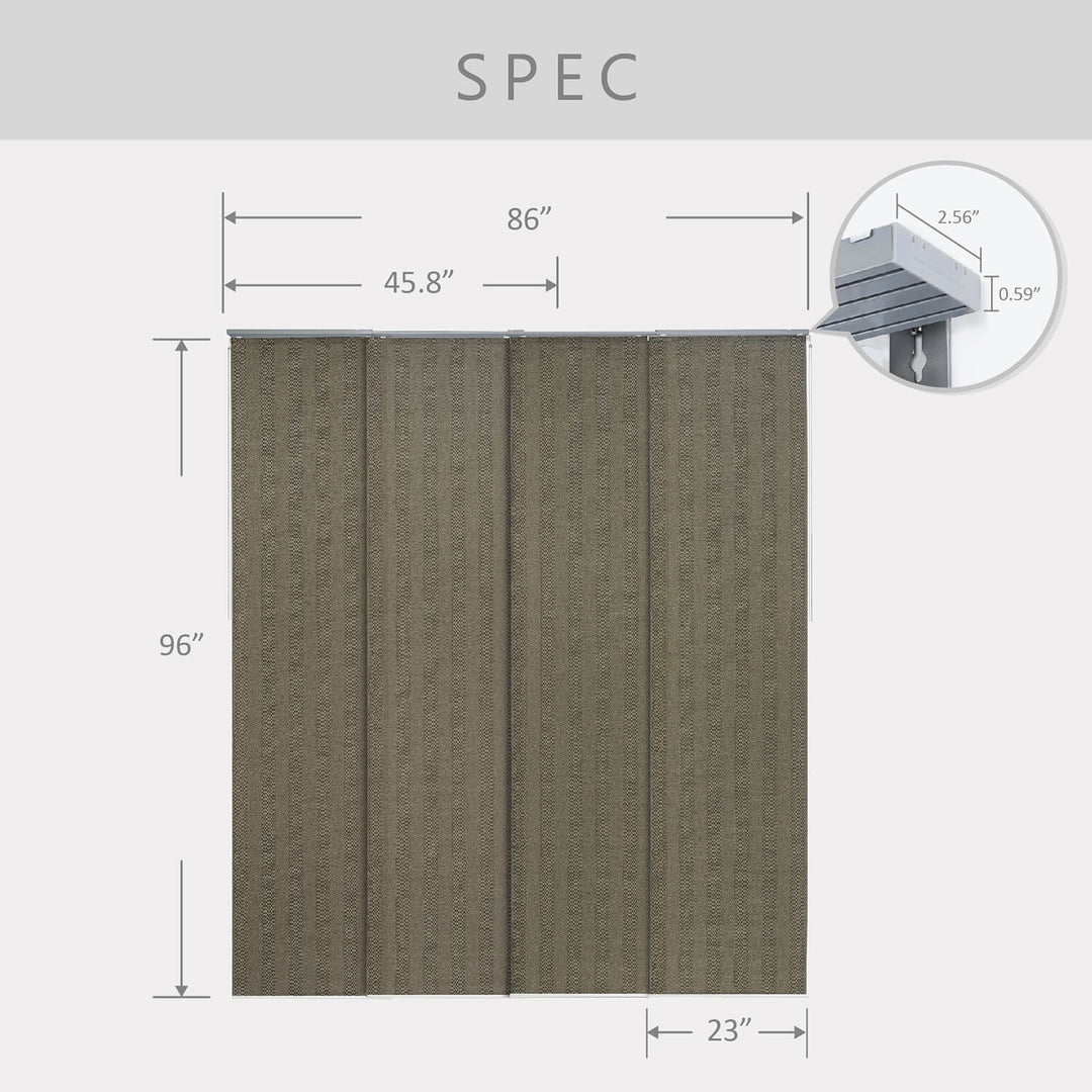 brown sliding door blinds size 