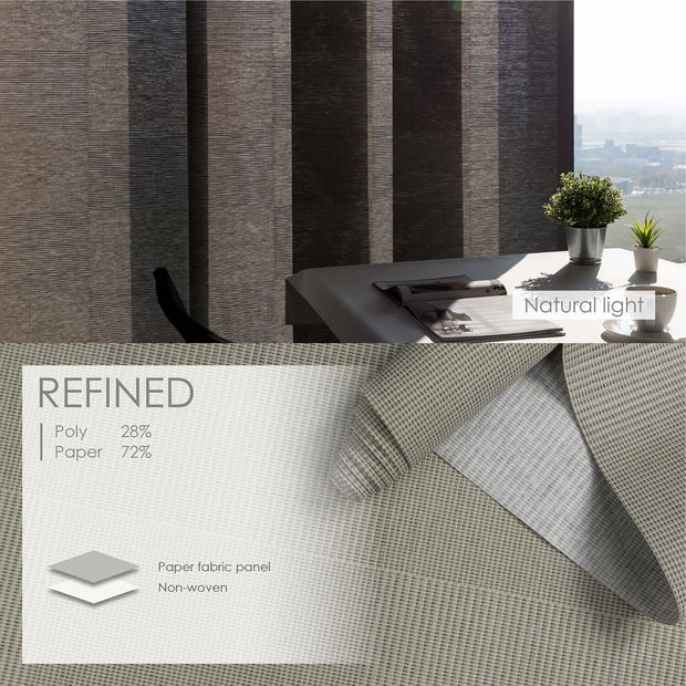 gray vertical blinds fabric detail
