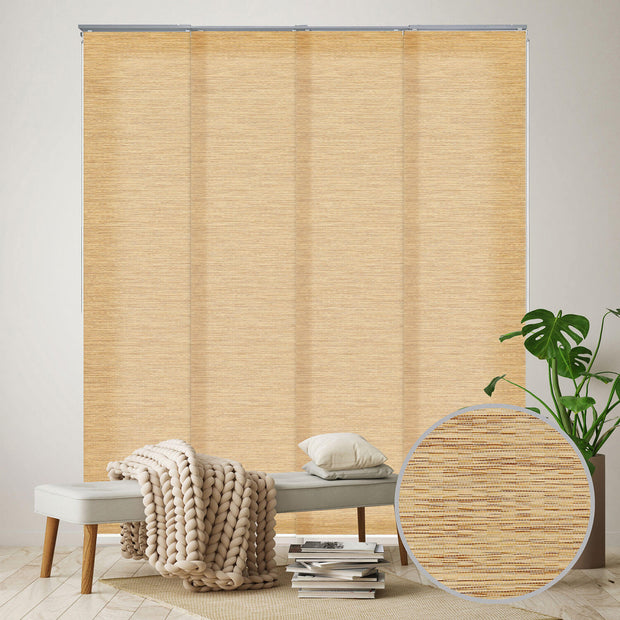 natural woven fabric light filtering sliding glass door blinds